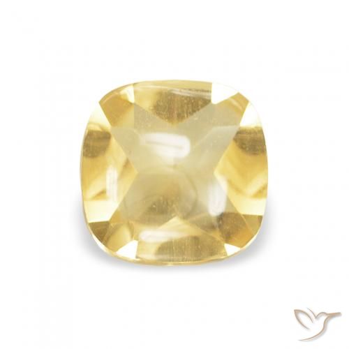 0.46ct Naturel Jaune doré léger Citrine, Coussin, Transparent