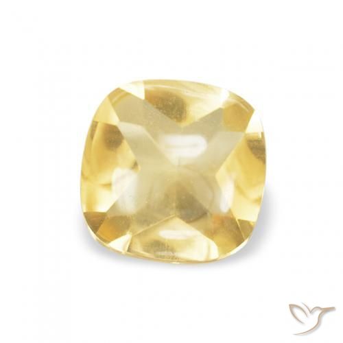 Citrine Jaune doré léger naturelle Coussin, 0.46 ct, Transparent