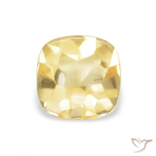 0.65ct Naturel Doré léger Citrine, Coussin, Transparent