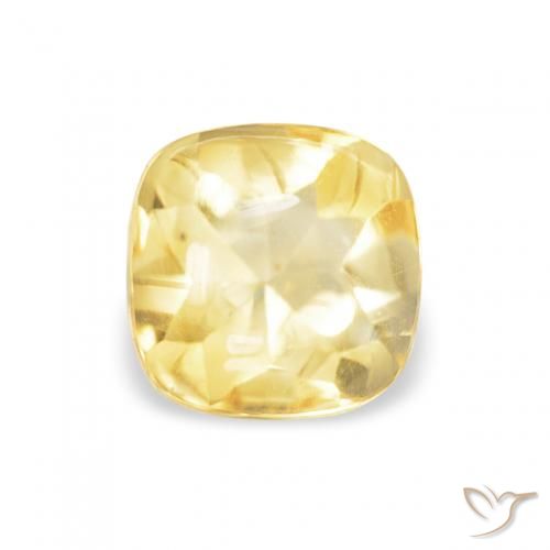 0.66ct Naturel Jaune doré léger Citrine, Coussin, Transparent
