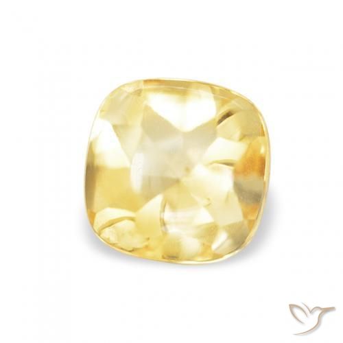 Citrine Jaune doré léger naturelle Coussin, 0.66 ct, Transparent