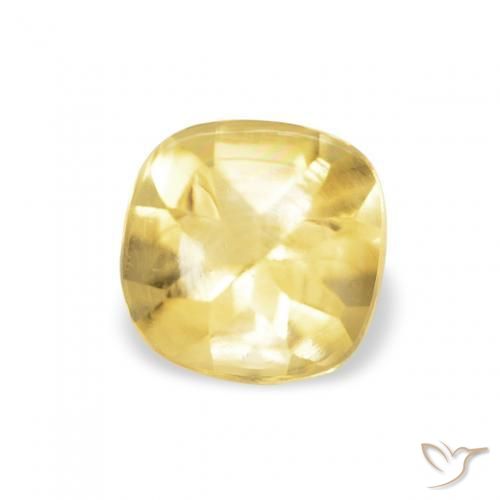 Citrine Jaune doré léger naturelle Coussin, 0.51 ct, Transparent