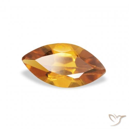 Citrine Orange moyen naturelle Marquise, 0.47 ct, VS