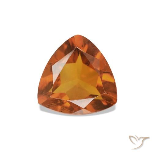 Citrine Orange foncé naturelle Trillion, 0.63 ct, VVS-VS