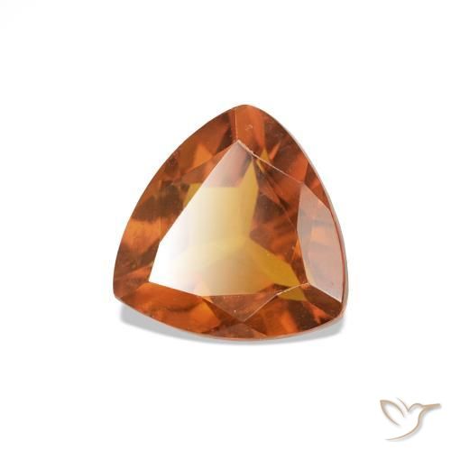 Citrine Orange foncé naturelle Trillion, 0.63 ct, VVS-VS