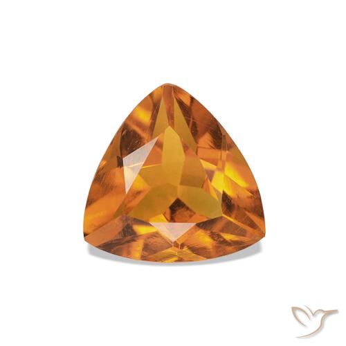Citrine Orange jaunâtre naturelle Trillion, 0.64 ct, VS