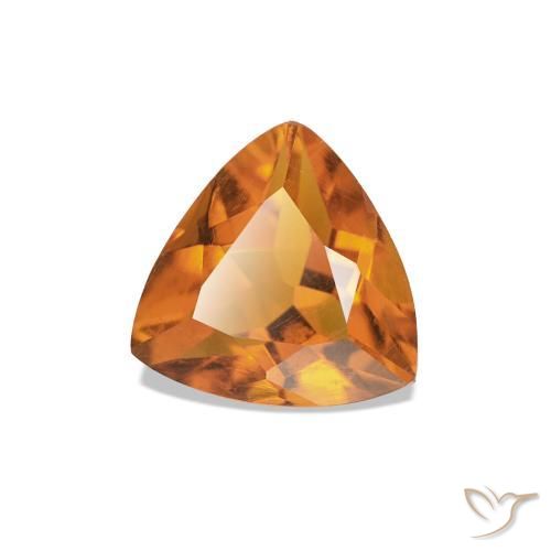 Citrine Orange jaunâtre naturelle Trillion, 0.64 ct, VS