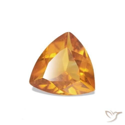 Citrine Orange foncé naturelle Trillion, 0.58 ct, VVS-VS