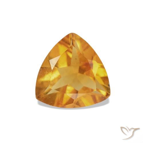 0.61ct Medium Light-Orange Citrine, Trillion, VS