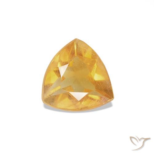 Citrine Orange doré profond naturelle Trillion, 0.24 ct, VS