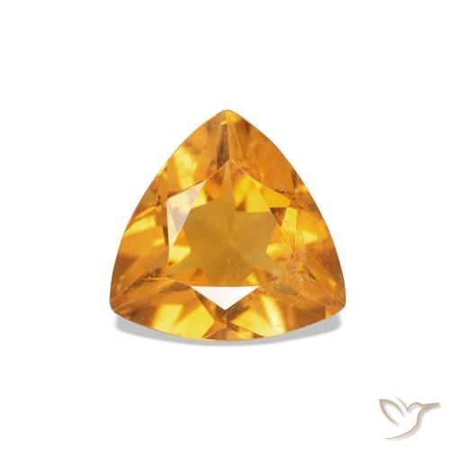 Citrine Or orange foncé naturelle Trillion, 0.58 ct, VVS-VS