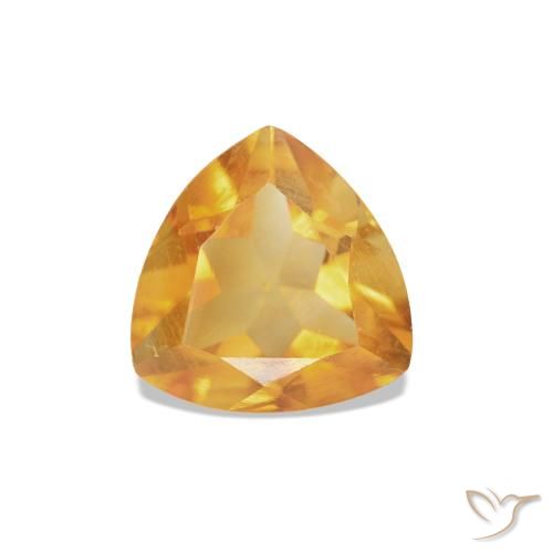 0.68ct Medium Light Orange-Gold Citrine, Trillion, VS