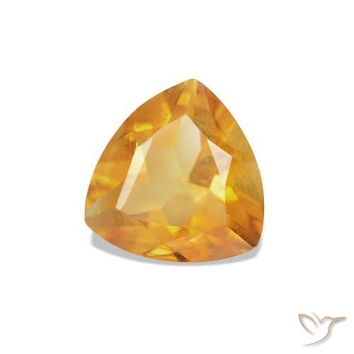 Citrine Medium Light Orange-Gold naturelle Trillion, 0.68 ct, VS