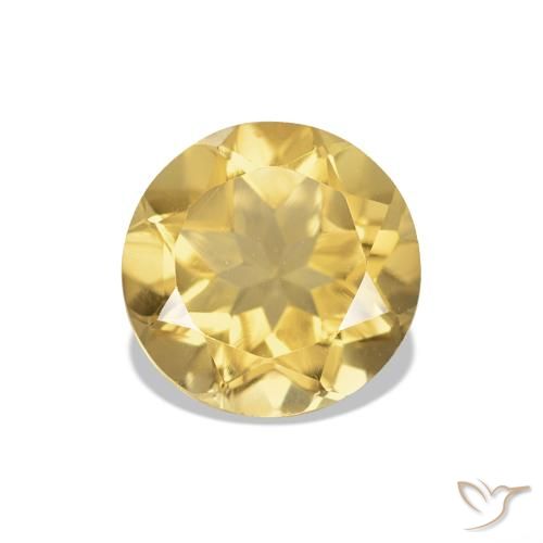 Citrine Orange Doré naturelle Coupe roude, 1.19 ct, VVS-VS