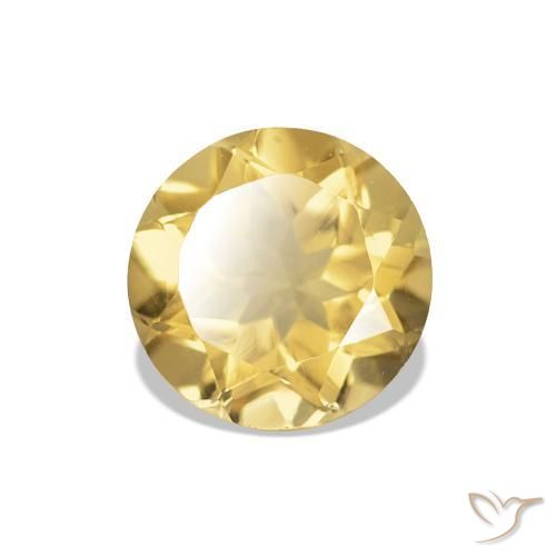 Citrine Orange Doré naturelle Coupe roude, 1.19 ct, VVS-VS