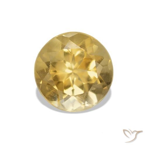 Citrine Jaune clair naturelle Coupe roude, 1.20 ct, VVS-VS
