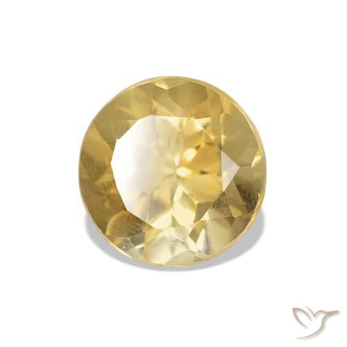 Citrine Jaune clair naturelle Coupe roude, 1.20 ct, VVS-VS