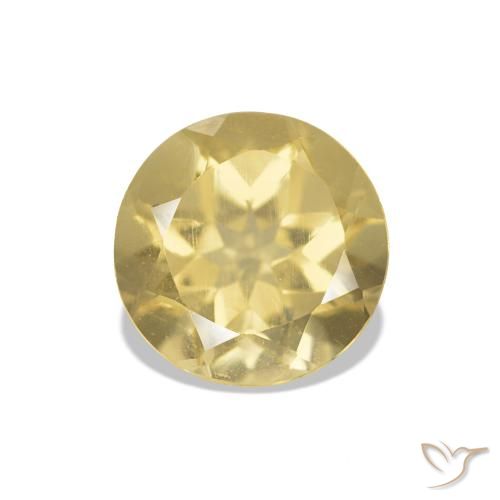 Citrine Jaune doré léger naturelle Coupe roude, 1.23 ct, VVS-VS