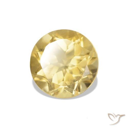 Citrine Jaune clair naturelle Coupe roude, 1.18 ct, VVS-VS