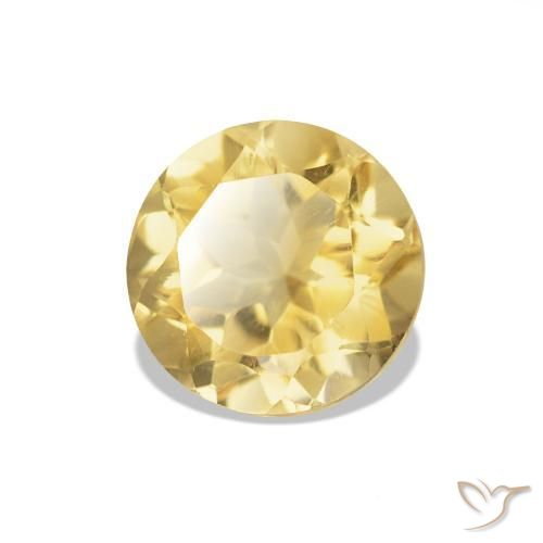 Citrine Doré léger naturelle Coupe roude, 1.16 ct, VVS-VS