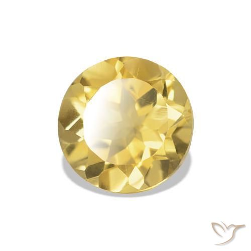 Citrine Doré léger naturelle Coupe roude, 1.16 ct, VVS-VS