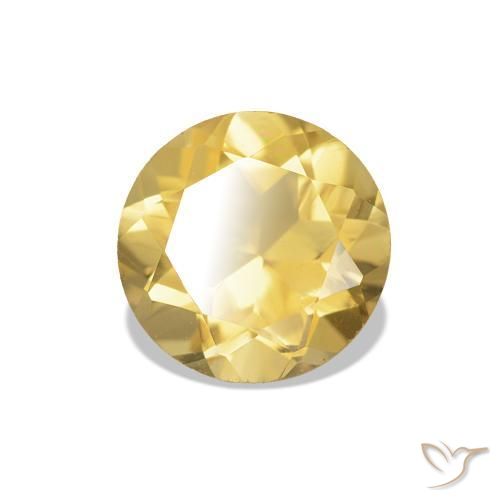 Citrine Doré léger naturelle Coupe roude, 1.15 ct, VVS-VS