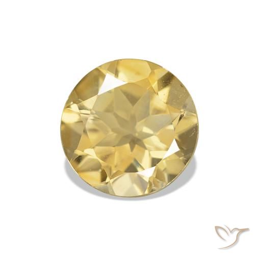 Citrine Jaune doré léger naturelle Coupe roude, 1.12 ct, VVS-VS