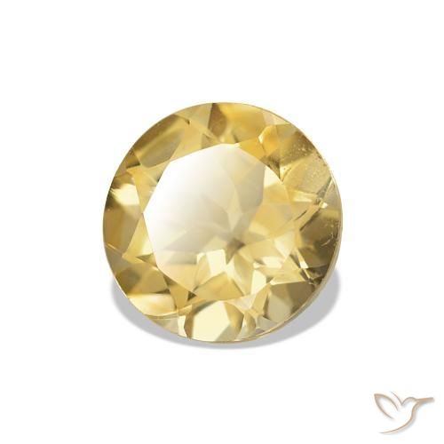 Citrine Jaune doré léger naturelle Coupe roude, 1.12 ct, VVS-VS