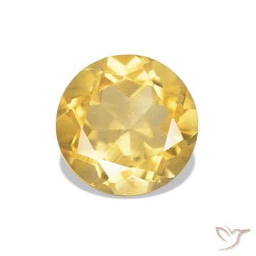 Citrine Doré léger naturelle Coupe roude, 1.27 ct, VVS-VS