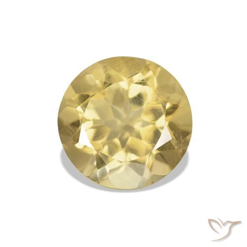 Citrine Jaune doré léger naturelle Coupe roude, 1.21 ct, VS