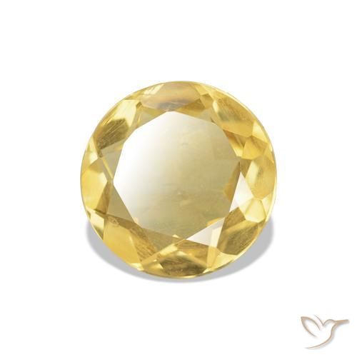 Citrine Jaune clair naturelle Coupe roude, 0.94 ct, VS