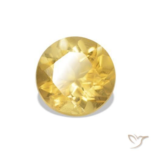 Citrine Doré léger naturelle Coupe roude, 1.09 ct, VS