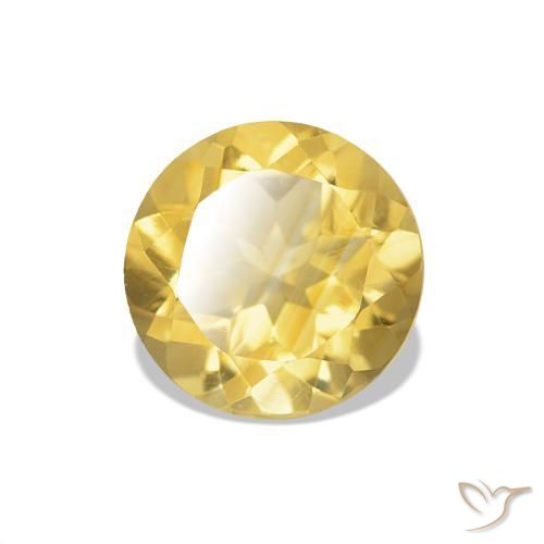 Citrine Doré léger naturelle Coupe roude, 1.14 ct, VVS-VS