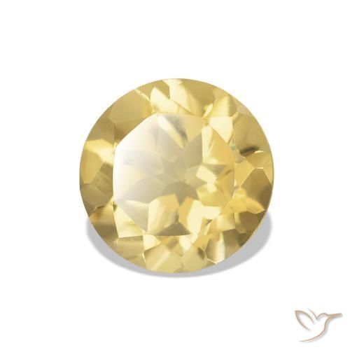 Citrine Jaune doré léger naturelle Coupe roude, 1.15 ct, VVS-VS