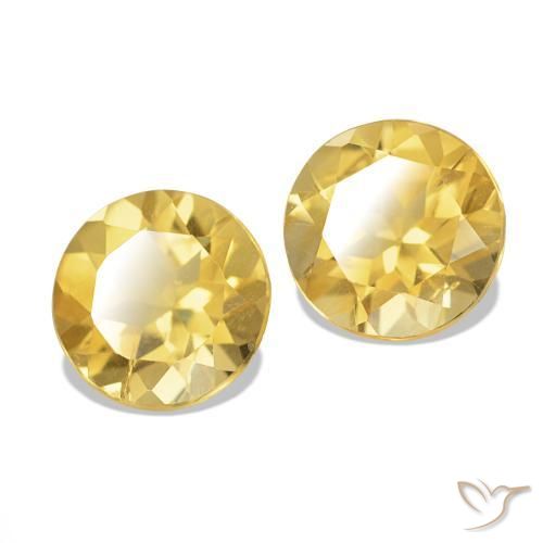 Achetez naturel 2.01ct Jaune doré léger Citrine gems, Coupe roude, En provenance Brésil chez GemSelect. En stock, livraison internationale!