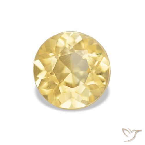 Citrine Jaune chaud naturelle Coupe roude, 0.78 ct, VS