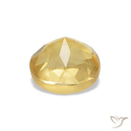 Citrine Jaune chaud naturelle Coupe roude, 0.78 ct, VS
