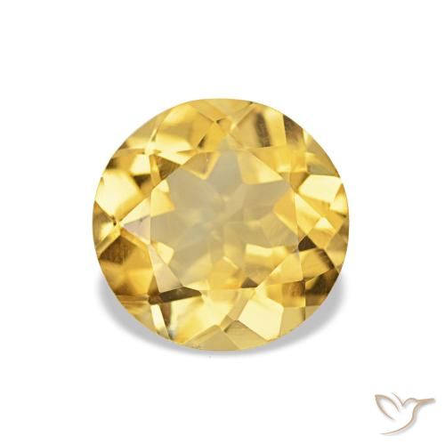 Citrine Jaune moyen naturelle Coupe roude, 1.57 ct, VS