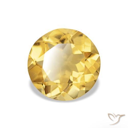 Citrine Jaune moyen naturelle Coupe roude, 1.57 ct, VS