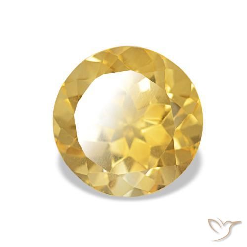 Citrine Jaune foncé naturelle Coupe roude, 1.90 ct, VS