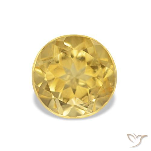 Citrine Jaune solidage naturelle Coupe roude, 1.32 ct, VVS-VS