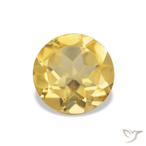 Citrine Jaune riche naturelle Coupe roude, 0.97 ct, VVS-VS