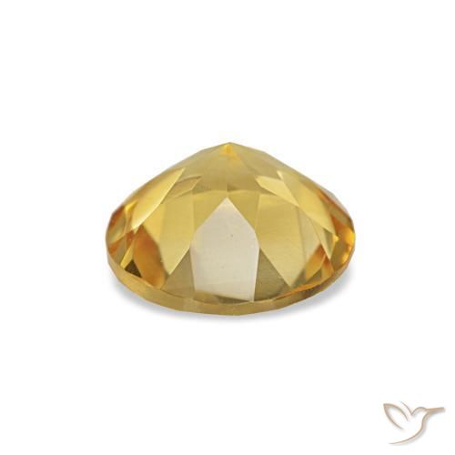 Citrine Jaune riche naturelle Coupe roude, 0.97 ct, VVS-VS