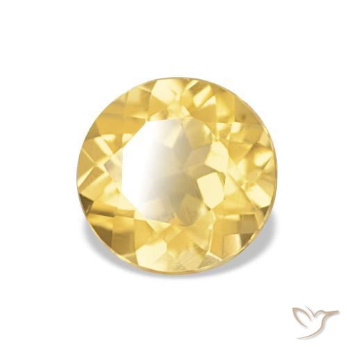 Citrine Jaune riche naturelle Coupe roude, 1.16 ct, VVS-VS