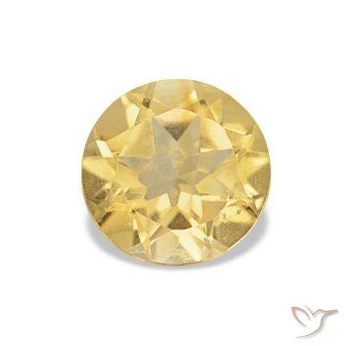 Citrine Jaune doré léger naturelle Coupe roude, 1.07 ct, VVS-VS