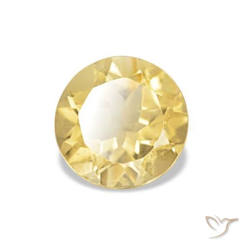 Citrine Jaune doré léger naturelle Coupe roude, 1.07 ct, VVS-VS