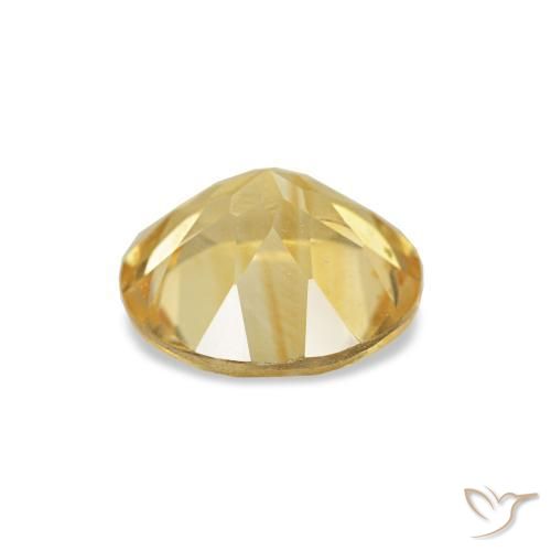 Citrine Jaune doré léger naturelle Coupe roude, 1.07 ct, VVS-VS