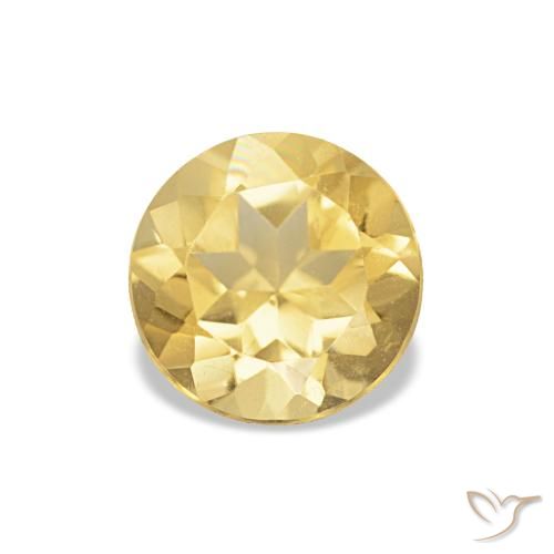 Citrine Jaune solidage naturelle Coupe roude, 1.04 ct, VVS-VS