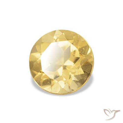 Citrine Jaune solidage naturelle Coupe roude, 1.04 ct, VVS-VS