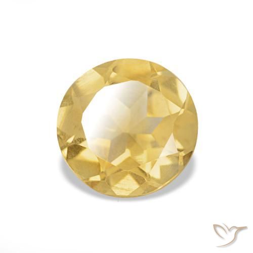 Citrine Jaune chaud naturelle Coupe roude, 1.12 ct, VS
